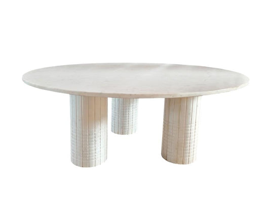 Astoria Round Genuine Marble Coffee Table White